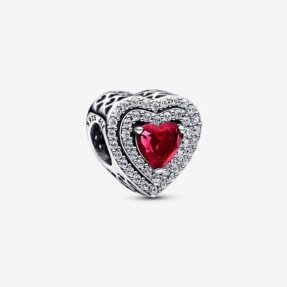 Pandora Sparkling Levelled Heart Charm - Picture 1 of 3